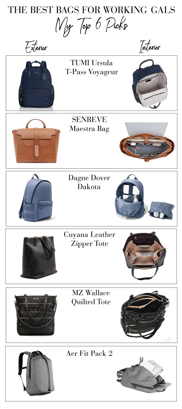 picture showing different types of bags