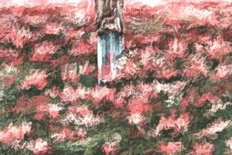 a painting of a person standing