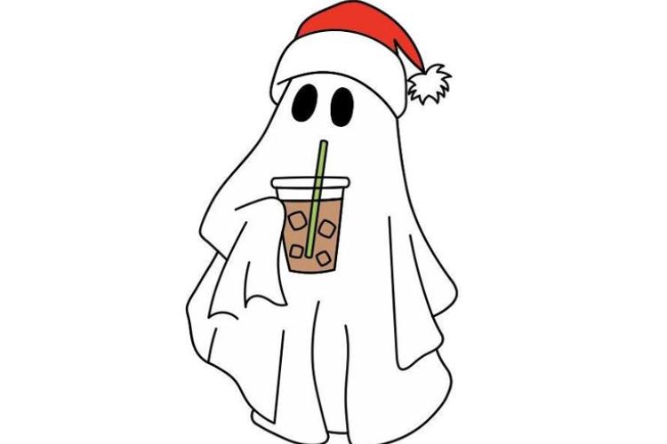 Ghost with a Christmas hat