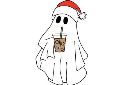 Ghost with a Christmas hat
