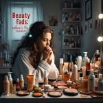 Lady musing over beauty products 