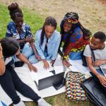 Students in a study group in a critical discussion